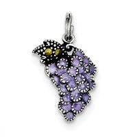 Sterling Silver Enameled Purple Grape Charm view 1