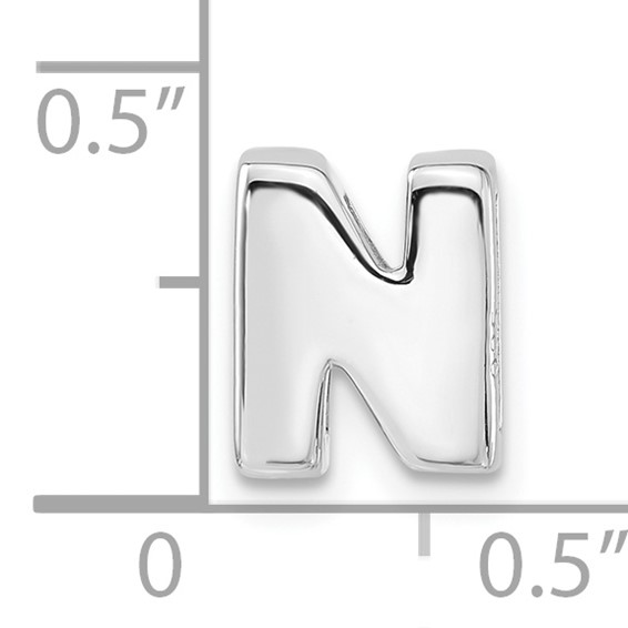 Sterling Silver Polished N Initial Slide
