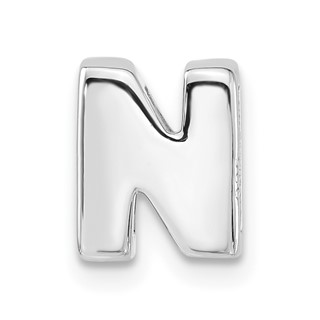 Sterling Silver Polished N Initial Slide