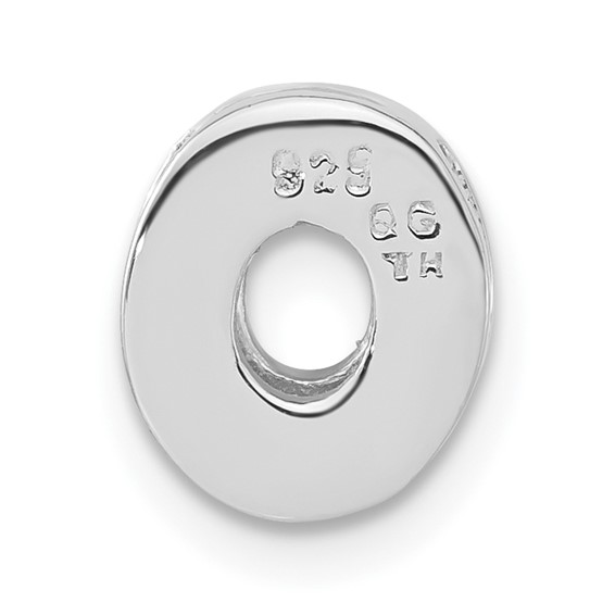 Sterling Silver Polished O Initial Slide