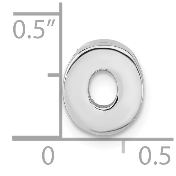 Sterling Silver Polished O Initial Slide
