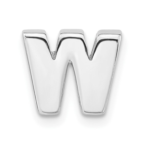 Sterling Silver Polished W Initial Slide