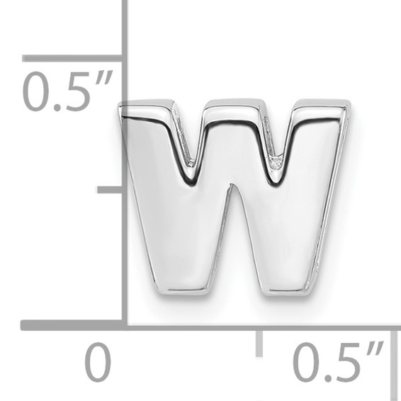 Sterling Silver Polished W Initial Slide