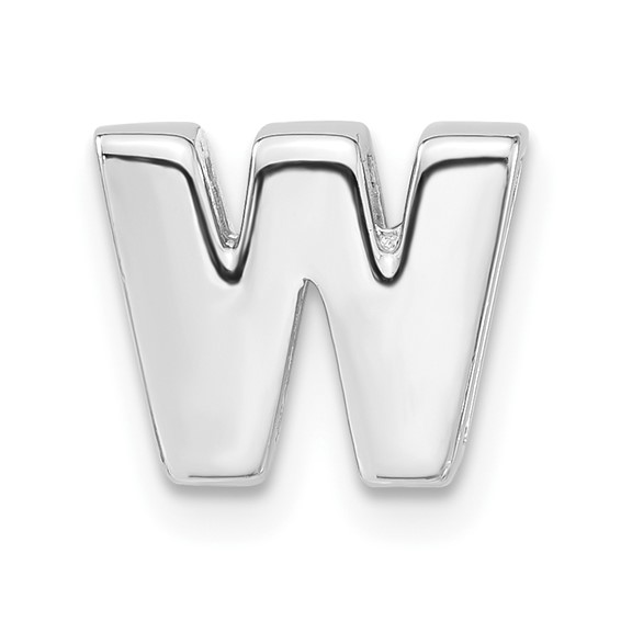 Sterling Silver Polished W Initial Slide