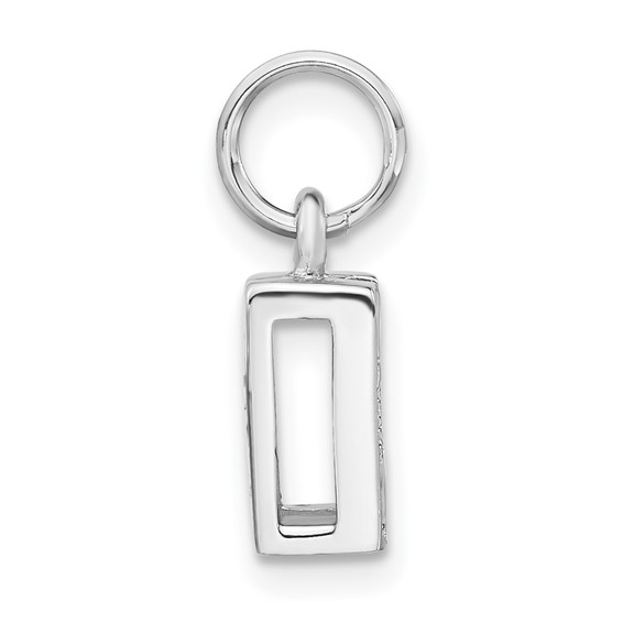 Sterling Silver Polished CZ Initial H Charm