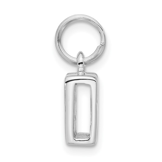 Sterling Silver Polished CZ Initial N Charm