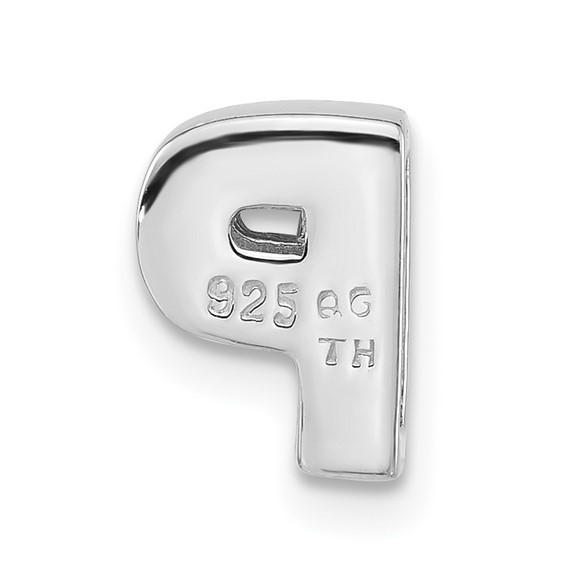 Sterling Silver Polished CZ Initial P Slide