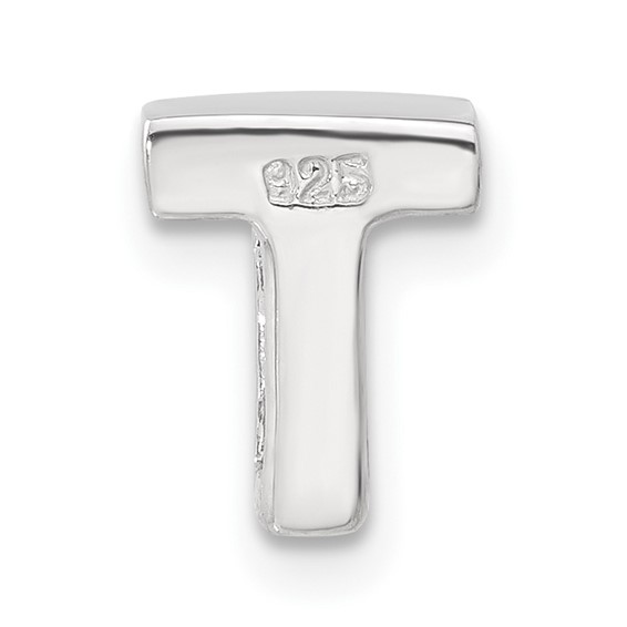 Sterling Silver CZ Initial T Slide