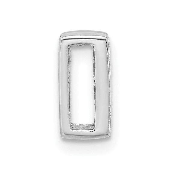 Sterling Silver Polished CZ Initial W Slide