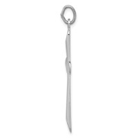 Sterling Silver Platinum-plated Polished Cross Pendant view 2