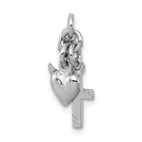 Sterling Silver Rhodium-plated Faith, Hope & Charity Charm view 4