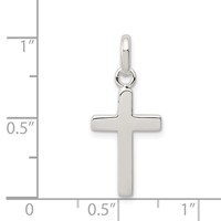 Sterling Silver Polished Cross Charm view 3
