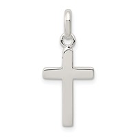 Sterling Silver Polished Cross Charm view 1