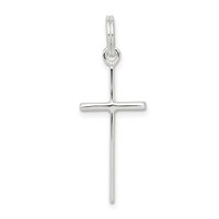 Sterling Silver Rhodium-plated Latin Cross Charm view 1