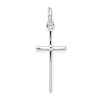 Sterling Silver Rhodium-plated Latin Cross Charm
