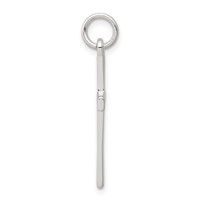 Sterling Silver Rhodium-plated Polished Cross Pendant view 2