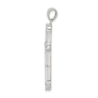Sterling Silver Rhodium-plated CZ Cross Pendant view 2