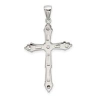 Sterling Silver Rhodium-plated CZ Cross Pendant view 4