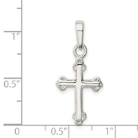Sterling Silver Budded Cross Pendant view 3