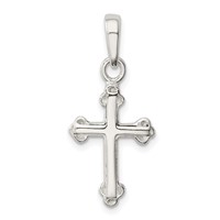 Sterling Silver Budded Cross Pendant view 1