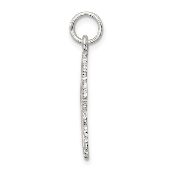Sterling Silver Rhodium-plated Cross Charm