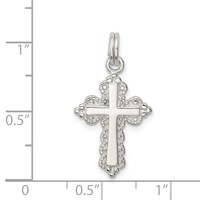 Sterling Silver Rhodium-plated Cross Charm view 3