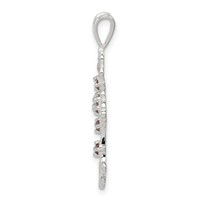 Sterling Silver Purple CZ Cross Charm view 2