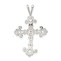 Sterling Silver Purple CZ Cross Charm view 4