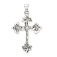 Sterling Silver Fleur De Lis Cross Pendant view 4