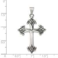 Sterling Silver Fleur De Lis Cross Pendant view 3