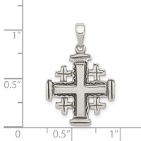 Sterling Silver Antiqued Jerusalem Crusader Pendant view 3