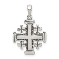 Sterling Silver Antiqued Jerusalem Crusader Pendant view 1