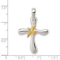 Sterling Silver & Vermeil Dove Cross Pendant view 3