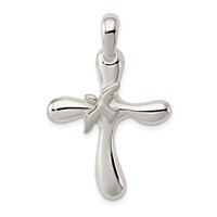 Sterling Silver Dove Cross Pendant view 1