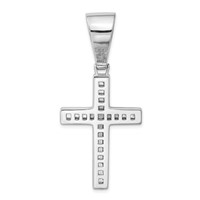 Sterling Silver Rhodium-plated CZ Cross Pendant view 4