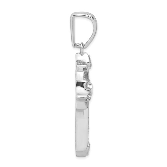 Sterling Silver CZ Cross Pendant