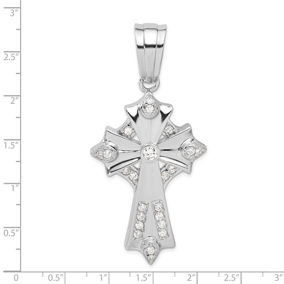 Sterling Silver CZ Cross Pendant