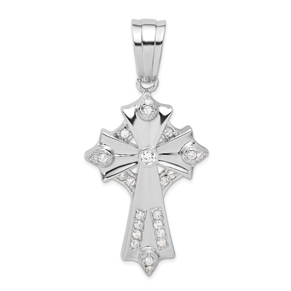Sterling Silver CZ Cross Pendant