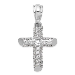 Sterling Silver CZ Cross Pendant