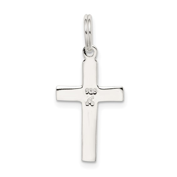 Sterling Silver Rhodium-plated Latin Cross Charm