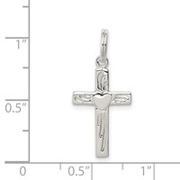 Sterling Silver Rhodium-plated Latin Cross Charm view 3