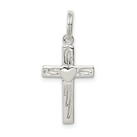 Sterling Silver Rhodium-plated Latin Cross Charm view 1