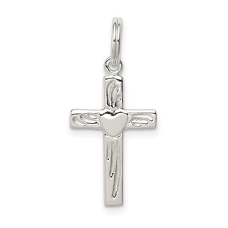 Sterling Silver Rhodium-plated Latin Cross Charm