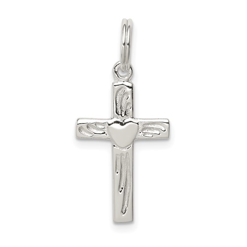 Sterling Silver Rhodium-plated Latin Cross Charm