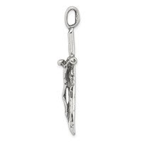 Sterling Silver Antiqued Crucifix Charm view 2