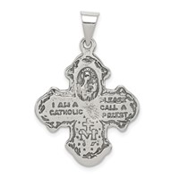 Sterling Silver Antiqued 4-way Medal view 4