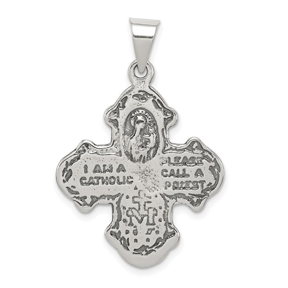 Sterling Silver Antiqued 4-way Medal