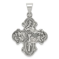 Sterling Silver Antiqued 4-way Medal view 1