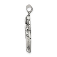Sterling Silver Antiqued Blessed Mary Charm view 2