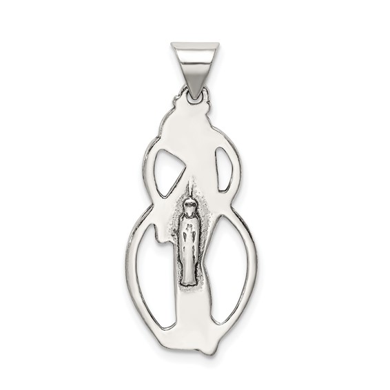 Sterling Silver Antiqued Blessed Mary Charm